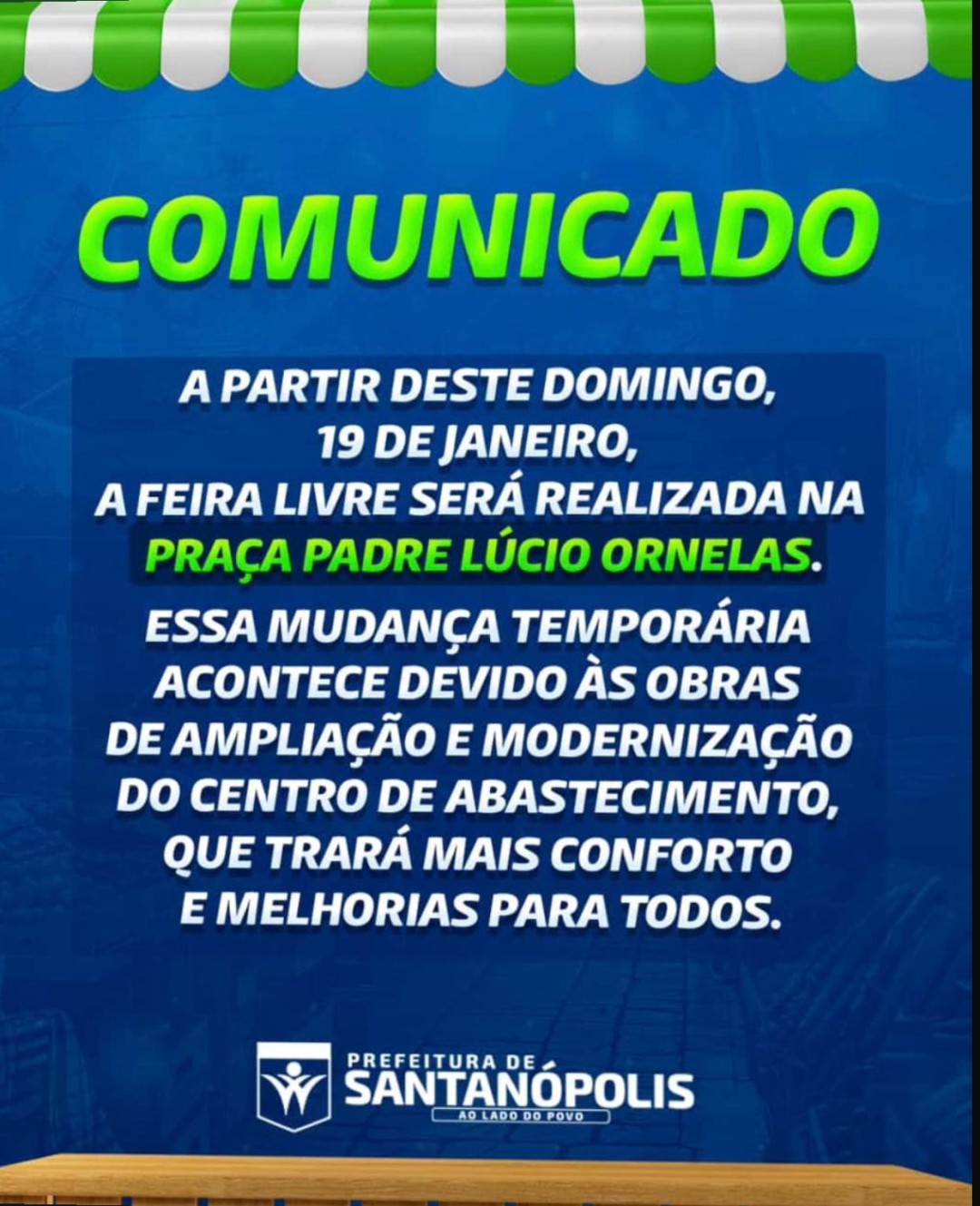 COMUNICADO!!! Feira Livre