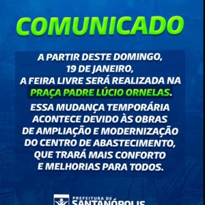 COMUNICADO!!! Feira Livre